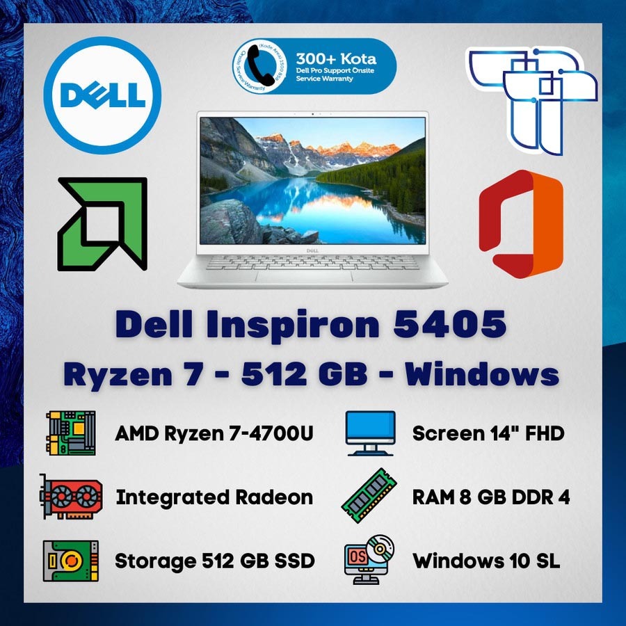 Laptop Dell Notebook Inspiron 15 5405 - Ryzen 7 - 512 GB SSD - WIN