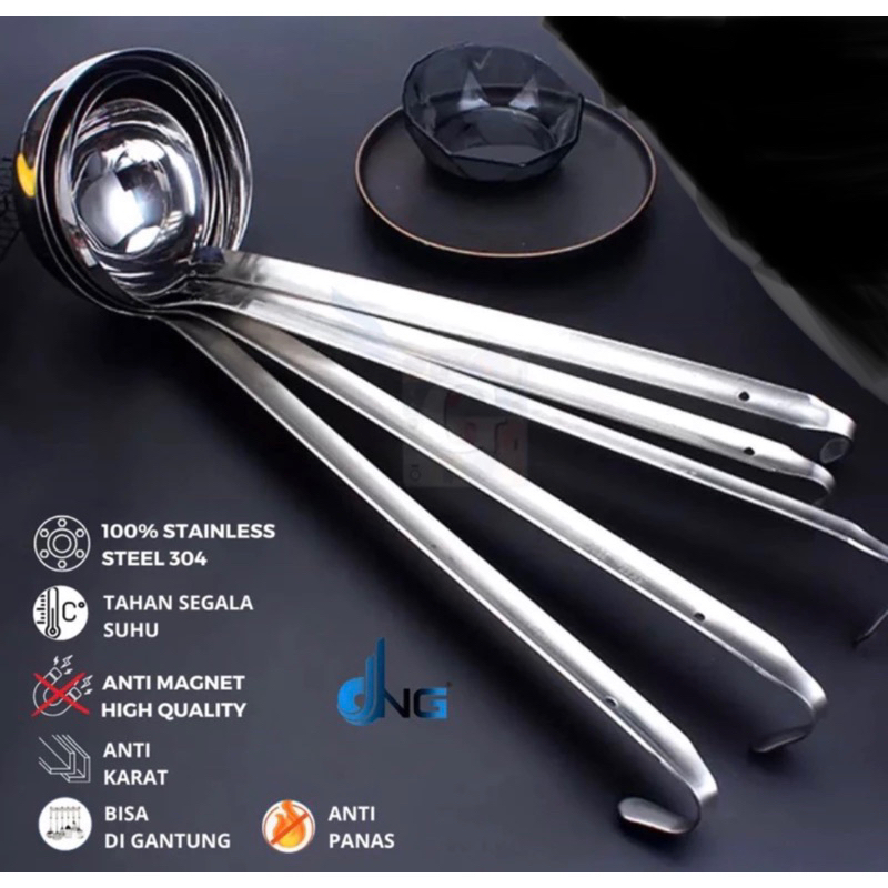 Sendok sop gantung stainless / Irus gantung / Sendok bakso
