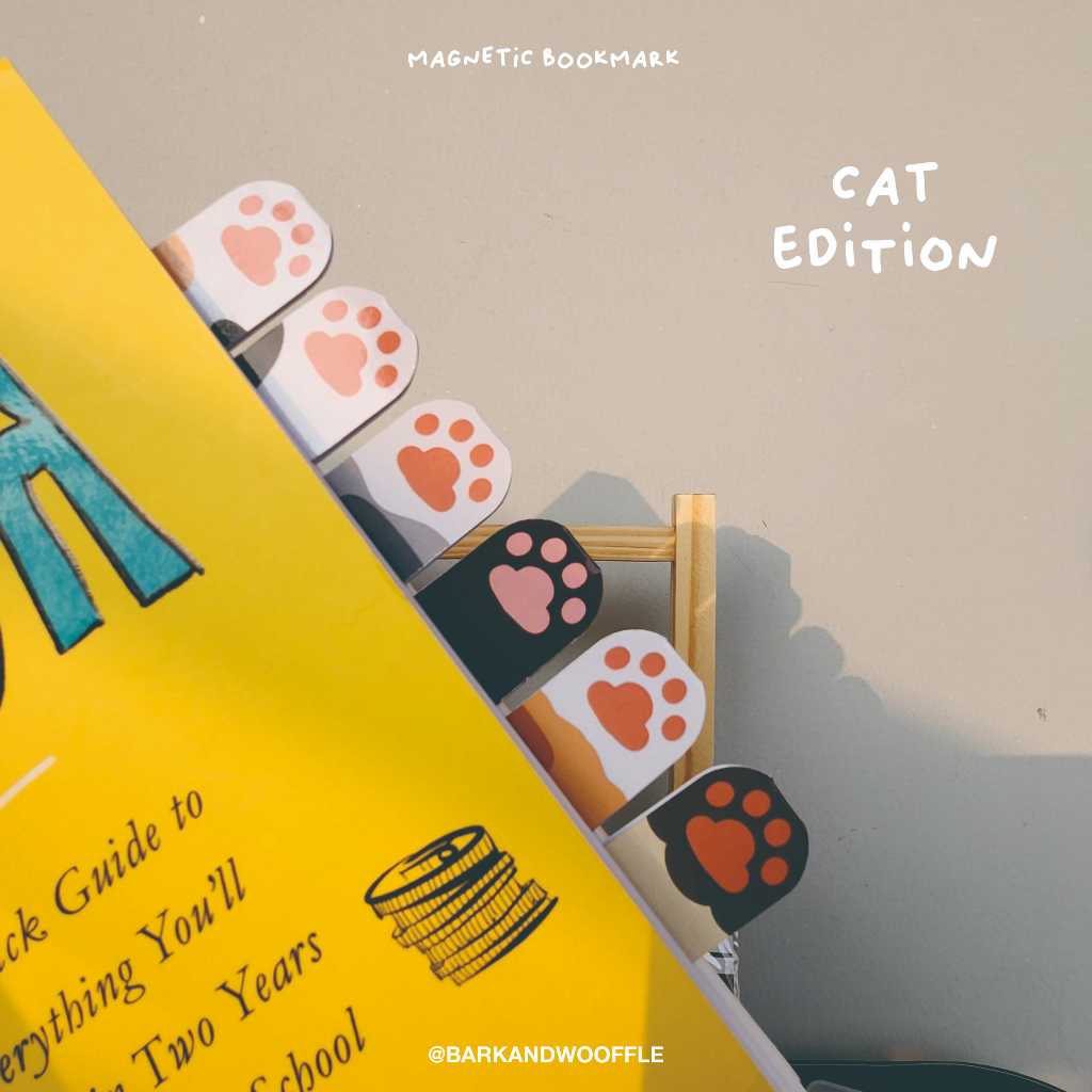 

BARK AND WOOFFLE Cat Magnetic Bookmark / Pembatas Buku Magnet
