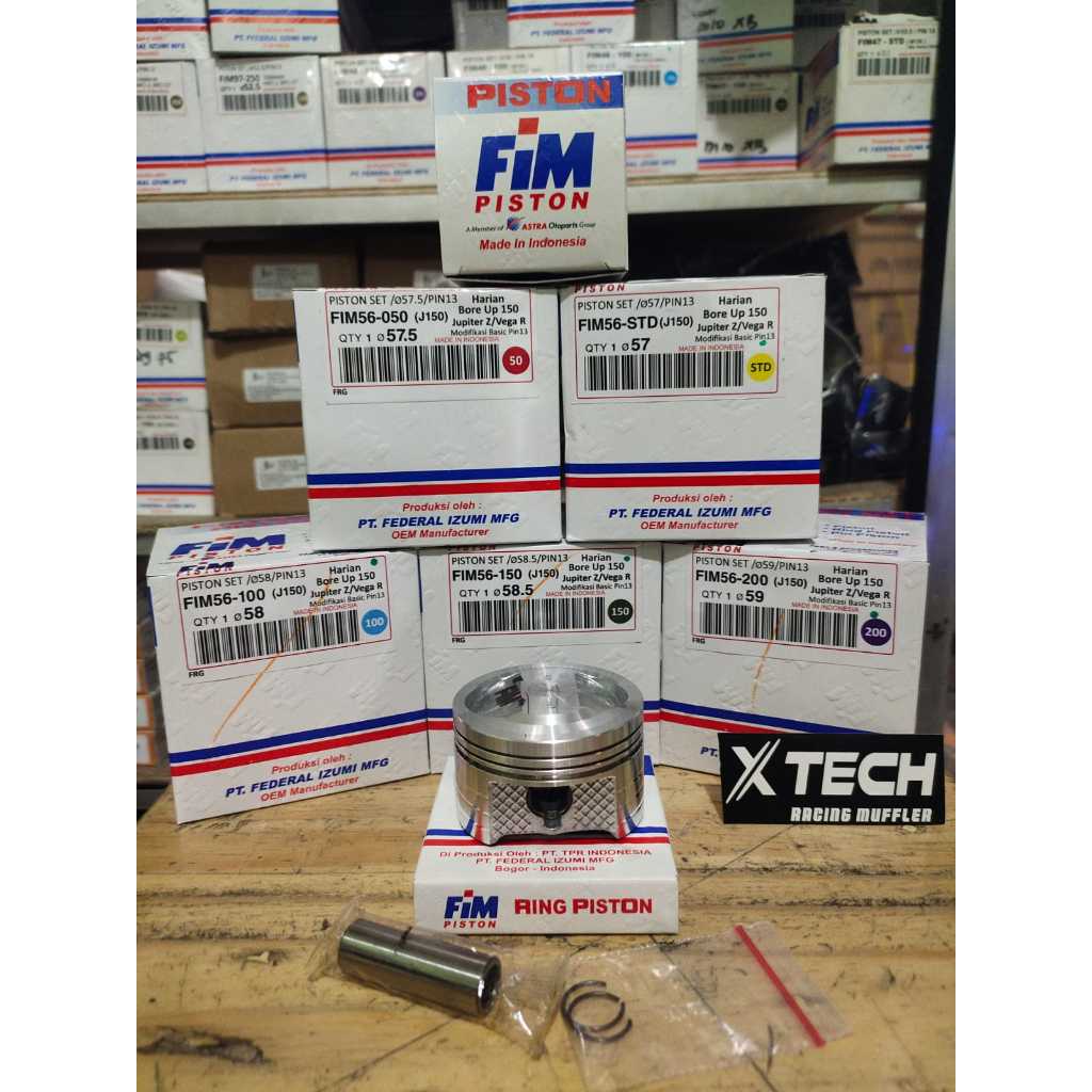 SEHER PISTON JUPITER Z/VEGA R BORE UP OS 57 57,5 58 58,5 59 PIN 13 FIM56 IZUMI