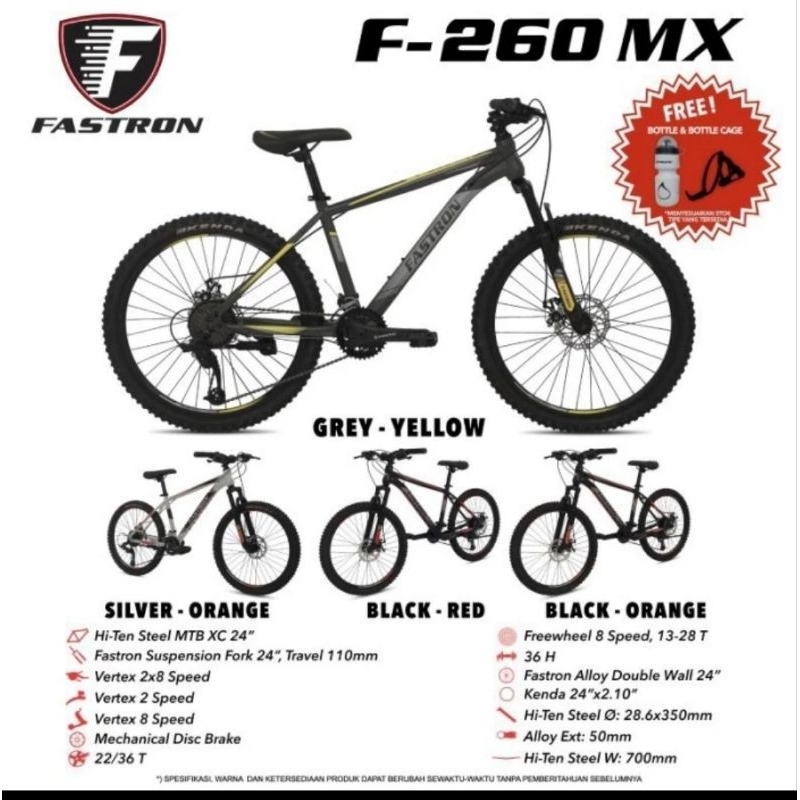 Sepeda Dewasa MTB 26 inch Fastron F260 DAL 260 MX 260 MK Phoenix Cakram Disc Brake