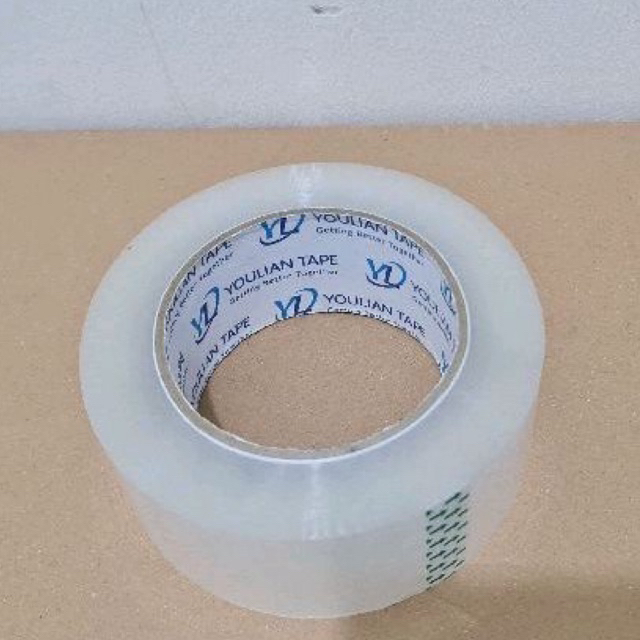 

Lakban Isolasi Bening 90Y 45mm | selotip tape packing dus merk youlian diameter 10cm 90 yard 45 micron perekat murah berkualitas