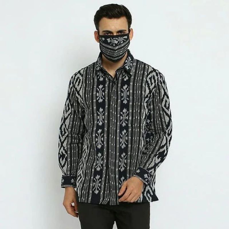 KEMEJA TENUN PRIA LENGAN PANJANG BAJU BATIK TENUN