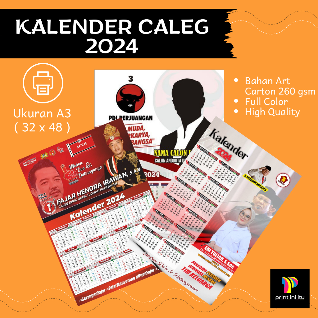 

KALENDER DINDING AC 260 gsm CALEG KALENDER PEMILU 2024 PROMO KALENDER