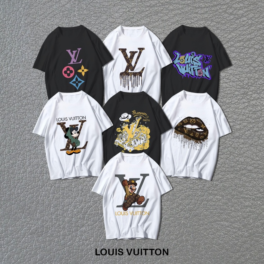 Baju Kaos T Shirt Cotton katun 100% original combed 24s Premium Pria Wanita Unisex louis vuitton