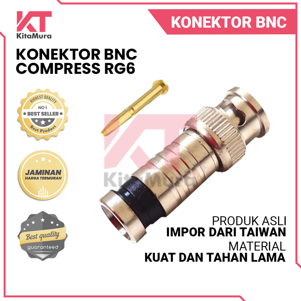 Konektor BNC compression Rg6 Taiwan Original