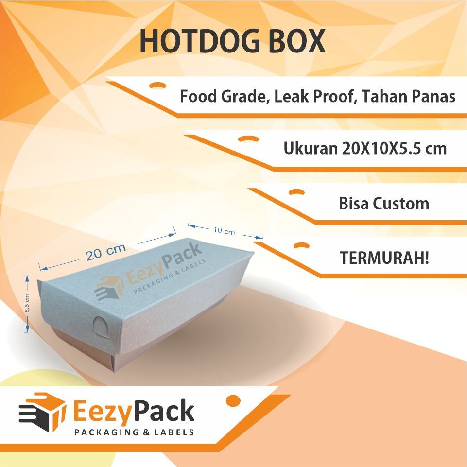 

(ISI 25)Hotdog Box/ Box Sosis Bakar/ Box Corndog/ Paper Kraft 290 gsm/ Box Tokkebi/ Hotang