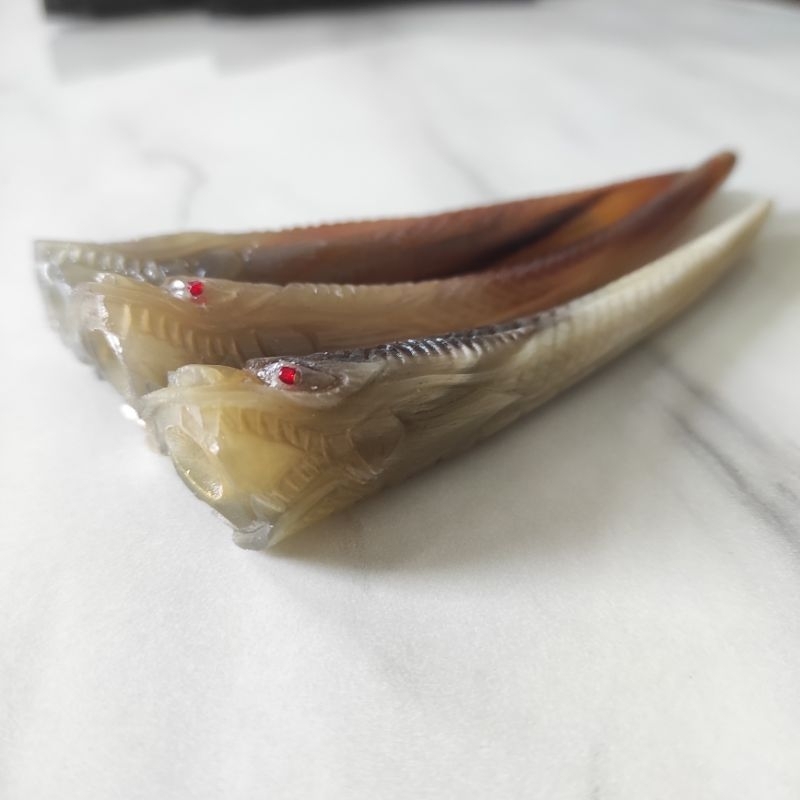 ONCE TANDUK KERBAU BULE UKIRAN NAGA GALAK 12CM