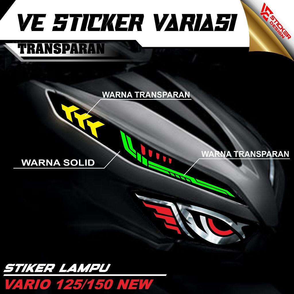 Sticker Lampu / Setiker Alis Vario 125 - 150 New - Stiker Led Honda Vario VE-1