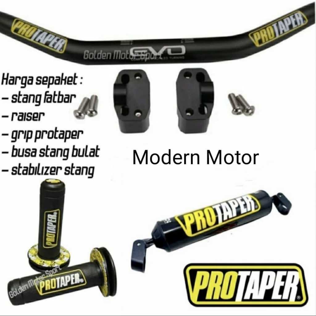 STANG PROTAPER EVO LOW ASLI stang fatbar Evo low PROTAPER + handgrip PROTAPER + stabilizer stang