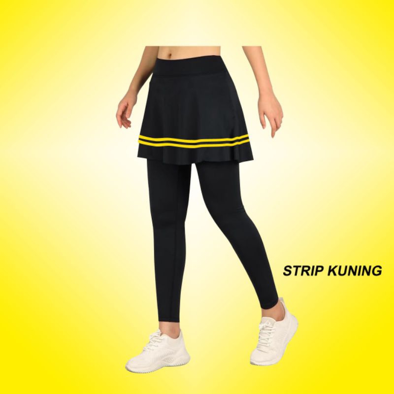 Legging Rok Senam Wanita/Celana Rok Senam Bahan Spandex Super/Bawahan Baju Senam Rok Payung