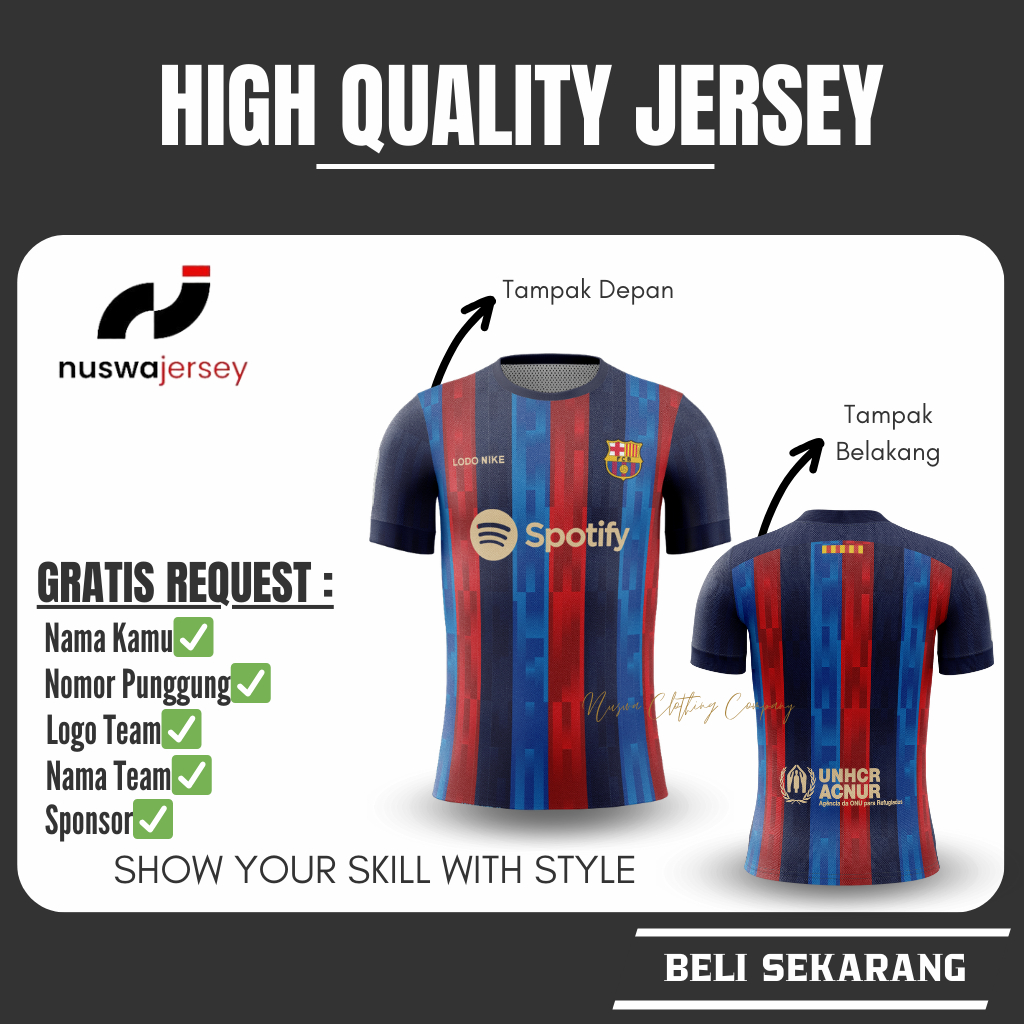 Jersey Barcelona Home Jersey Barcelona Player Issue Jersey Anak dan Dewasa