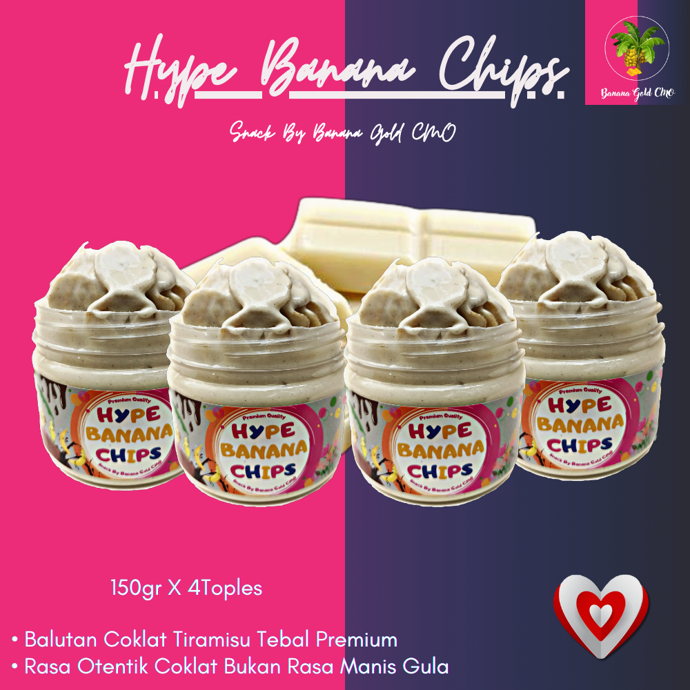 

Paket 600gram/4Toples Keripik Pisang Cokelat Tiramisu Lumer Premium | Banana Gold CMO