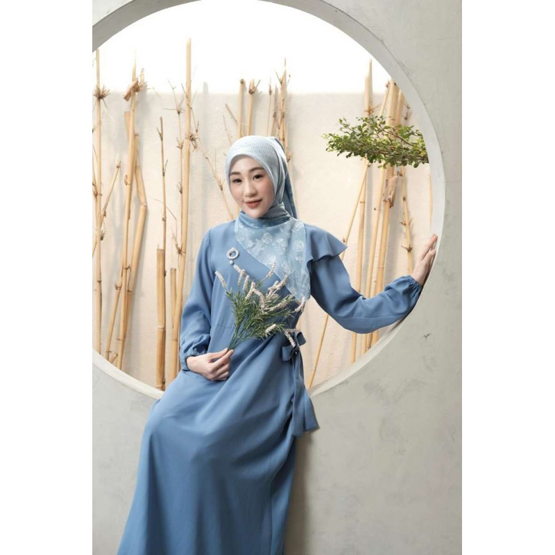 Gamis Muslim Polos Zoya Aznia Dress Larissa Chou