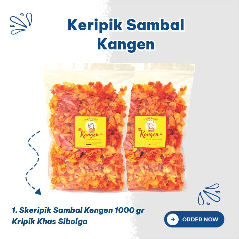 

Keripik sambal Singkong Sibolga Cap Kangen 1000 gr