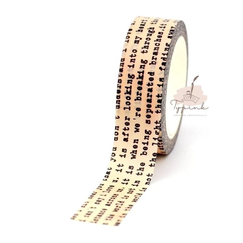 

WASHI TAPE JOURNAL JOURNALING TYPE WRITER BROWN VINTAGE SCRAPBOOK 10M