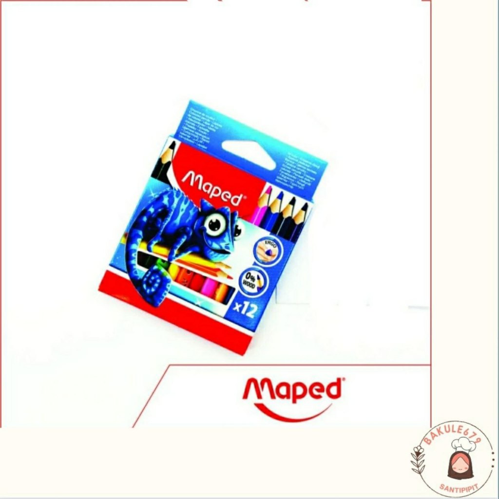 

Pensil warna Woodless Maped isi 12 mini