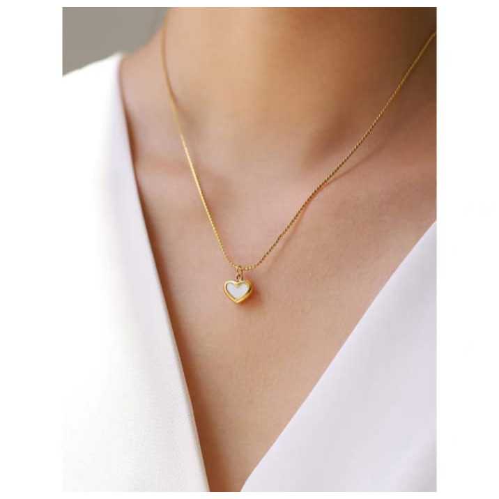 KALUNG TITANIUM  LOVE KECIL KOMBINASI PUTIH FASHION ANTI LUNTUR & ANTI KARAT(COD)