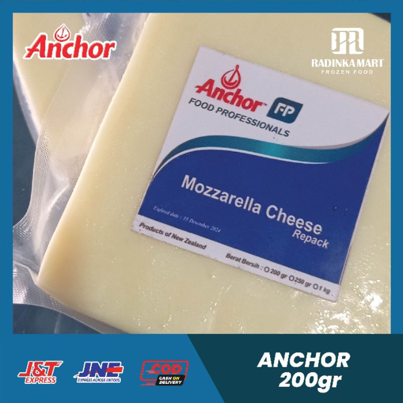 

Anchor reapack mozarella cheese 200g - Anchor Mozzarella topping exp terbaru