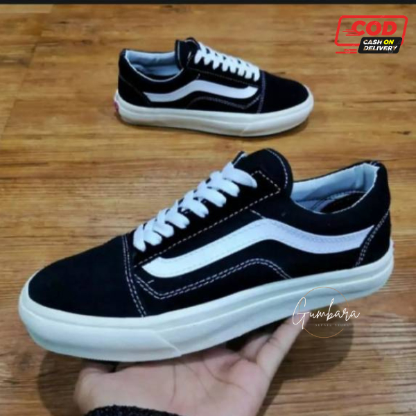 PROMO Sepatu Old School Bleck White Vens List