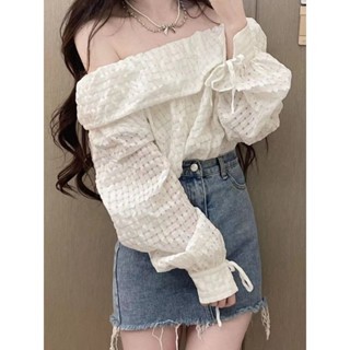 Sabrina Shoulder Shirt / Kaos Sabrina / LittleMint LM-39 / Sabrina Putih