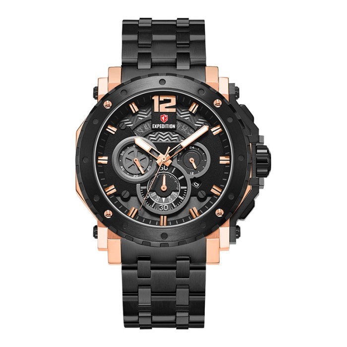 Jam Tangan Pria Expedition E 6402 Original Garansi Resmi 1 Tahun Strap Rantai Stainless Steel quartz