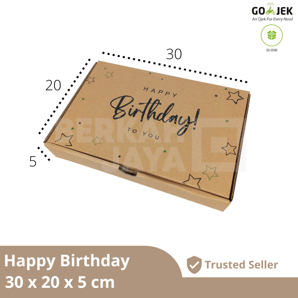 

Kotak Kado – Happy Birthday uk. 30x20x5 cm / Gift Box / Hampers Box / Kardus Sablon / Corrugated Box Packaging Die Cut / Kardus Hampers / Hoodie / Mukena / Ultah / Valentine / Anniversary / Happy Birthday (Kardus Happy Birthday 30 x 20 x 5 cm)