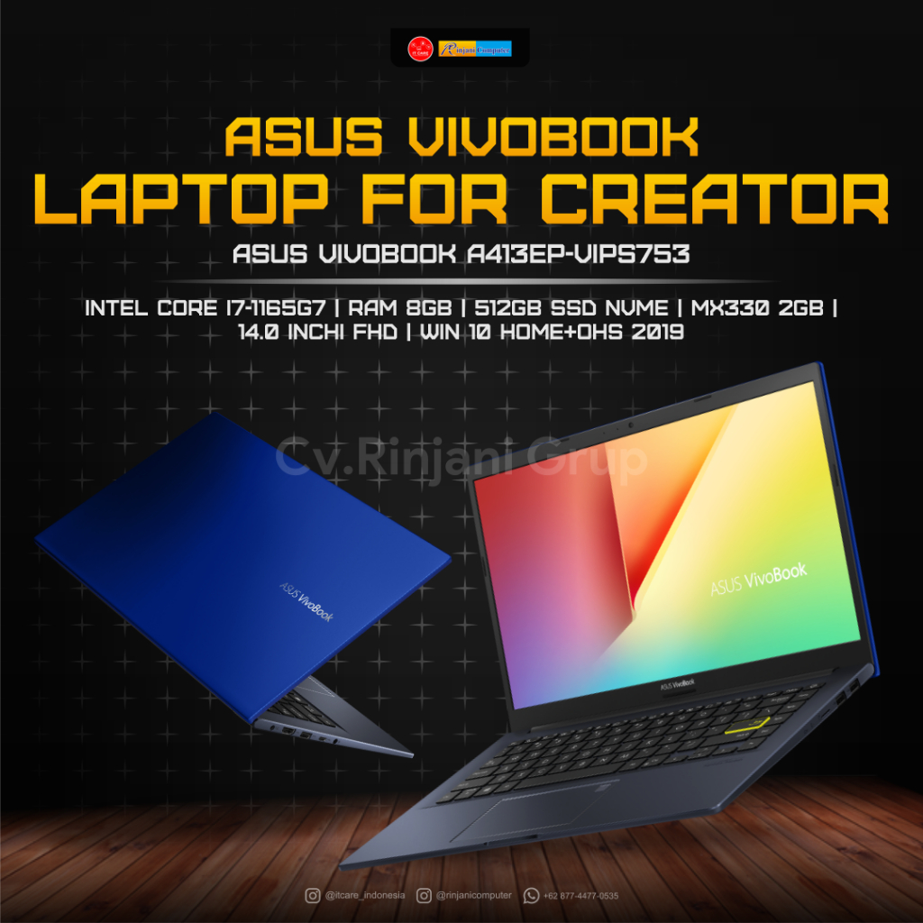 Laptop Asus VivoBook A413EP-VIPS753 - Blue i7 1165G7 8GB SSD 512GB