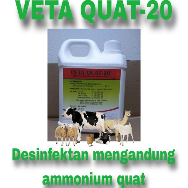 VETA QUAT-20 1LITER- Desinfektan kandang- Desinfektan ternak- Desinfektan