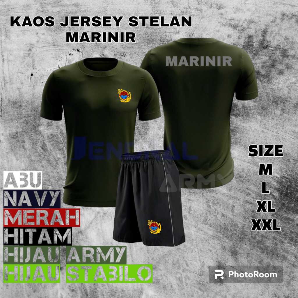 KAOS JERSEY  SETELAN MARINIR HITAM || KAOS OLAHRAGA MARINIR || KAOS DALAMAN MILITER TNI MARINIR || K