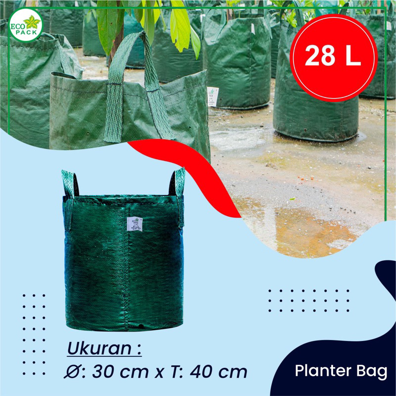 Planter Bag Eco Pack 28 Liter 30 X 40 HDPE Standar Ekspor Pot Polybag