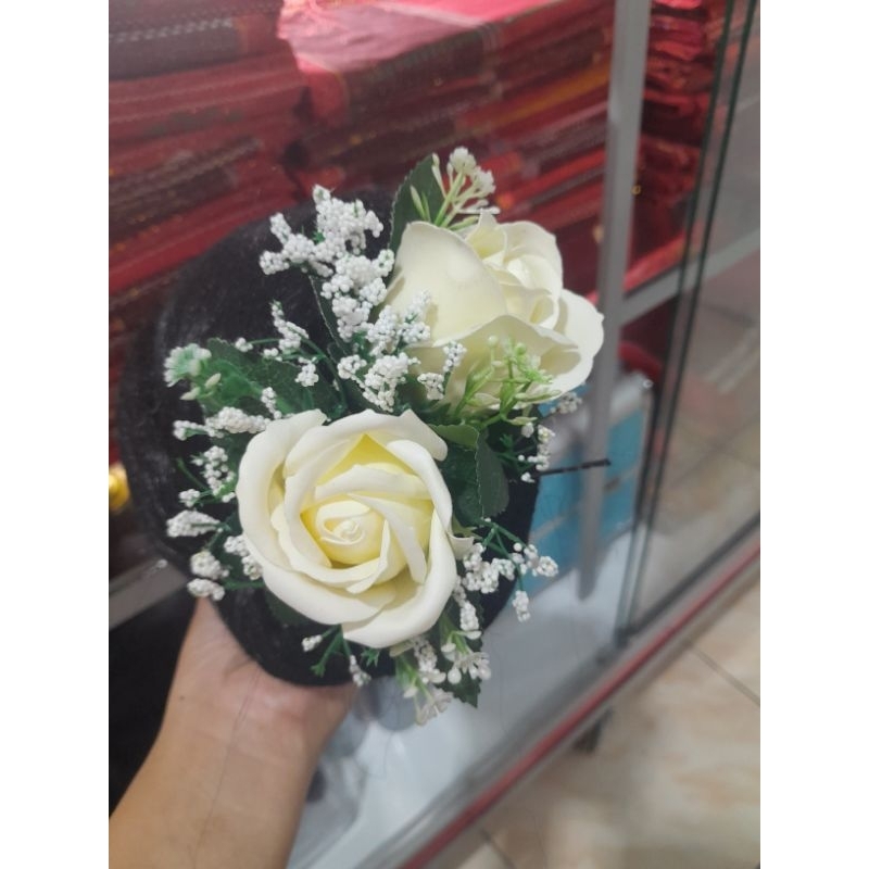 TUSUK SANGGUL MAWAR PUTIH BLUDRU