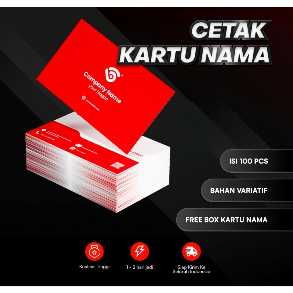 

Kartu Nama Isi 100 Pcs Per box / Kertas Art Carton 260 / Kartu nama