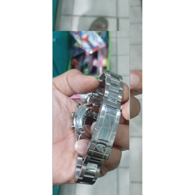 jam ex silver fashionable automatic vintage chronograph sport watch