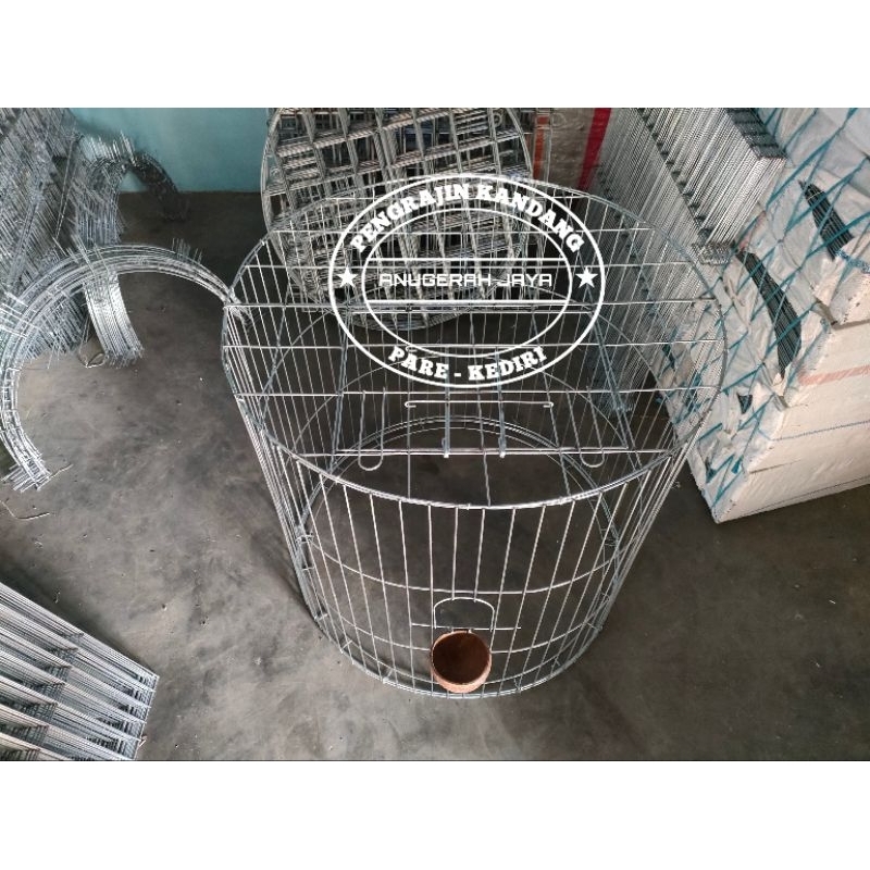 KANDANG GALVANIS BULAT DIAMETER 100 CM SONGKOK KURUNGAN AYAM