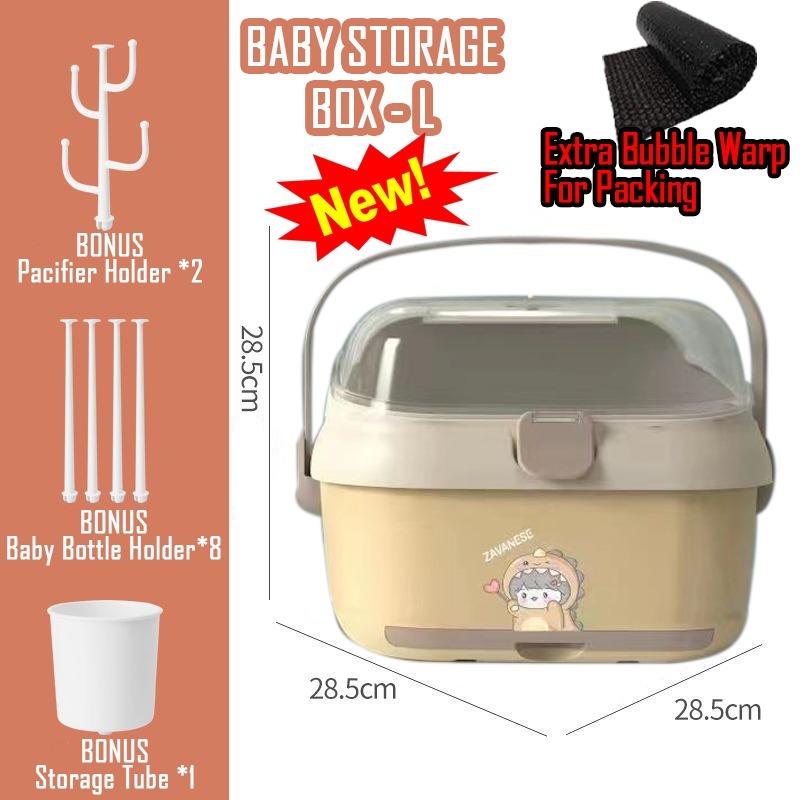 *COD* Rak Pengering Botol Bayi Zavanese Perlengkapan Bayi - Pengering Botol Gelas Serbaguna-CREAM + BUBBLE