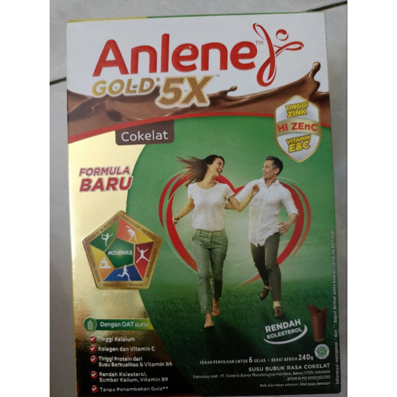 

Anlene Gold 5X Susu Bubuk Dewasa Cokelat Vanila 240g - Nutrisi Tinggi Kalsium Untuk Tulang