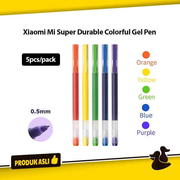 

Xiaomi Mi Durable Colorful Gel Pen Pena Pulpen Gel Warna Gambar Pack 5pcs Original