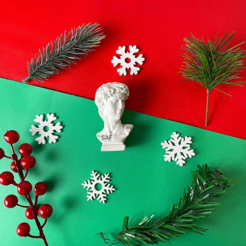SAF Properti Foto Natal Christmas - Cherry Pine Branch Dekorasi Studio
