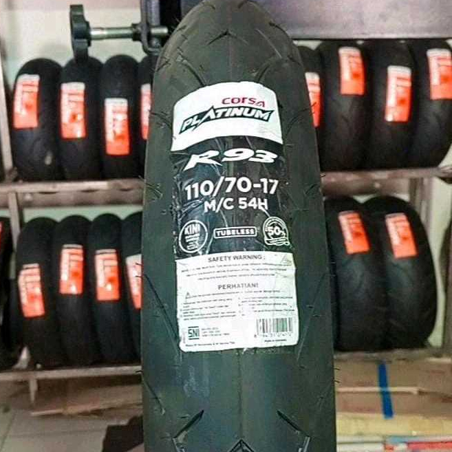 Ban CORSA Platinum R93 110/70-17 tubeless soft compound untuk ban depan Cbr150