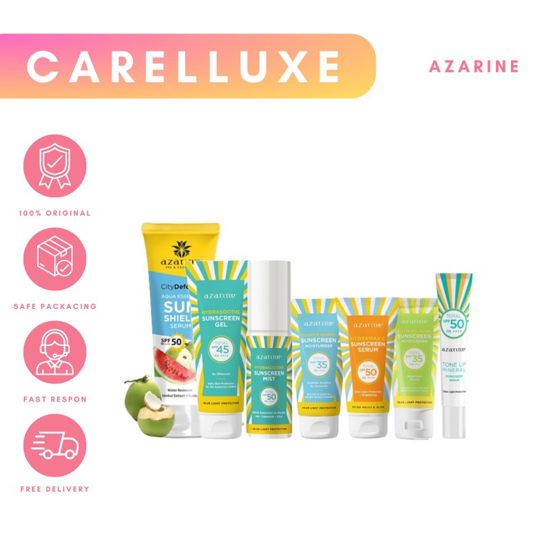 AZARINE SUNCREEN SPF 45+ SS KULIT SENSITIF BERJERAWAT