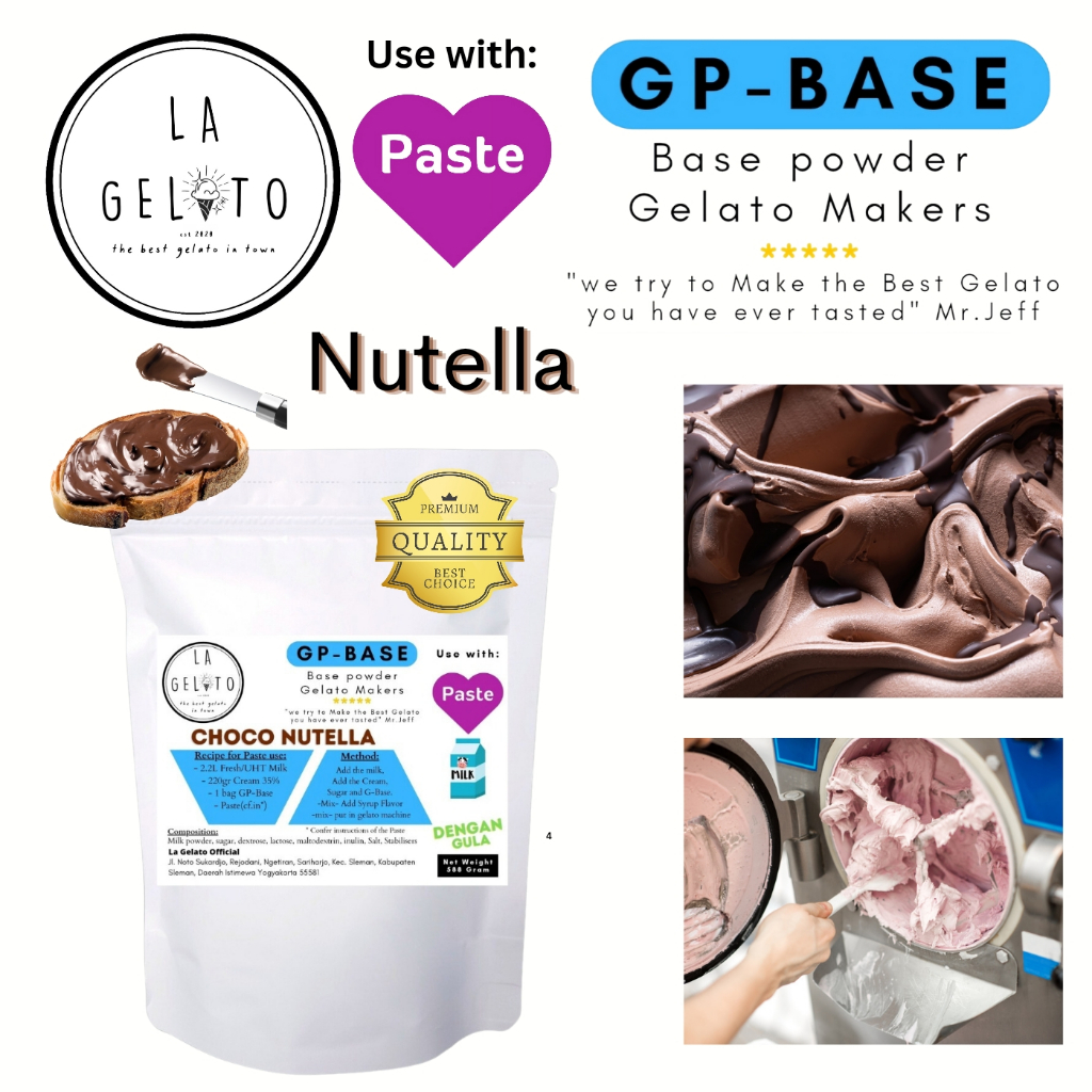 

Paket Bubuk Es krim gelato Pasta Choco Nutella GP-BASE | Ice Cream Rasa Pasta Manis Soft Lembut Rasa Oreo Capuccino Caramel Bubblegum cookies coklat Murah Enak Tahan Lama Mudah Praktis Simpel