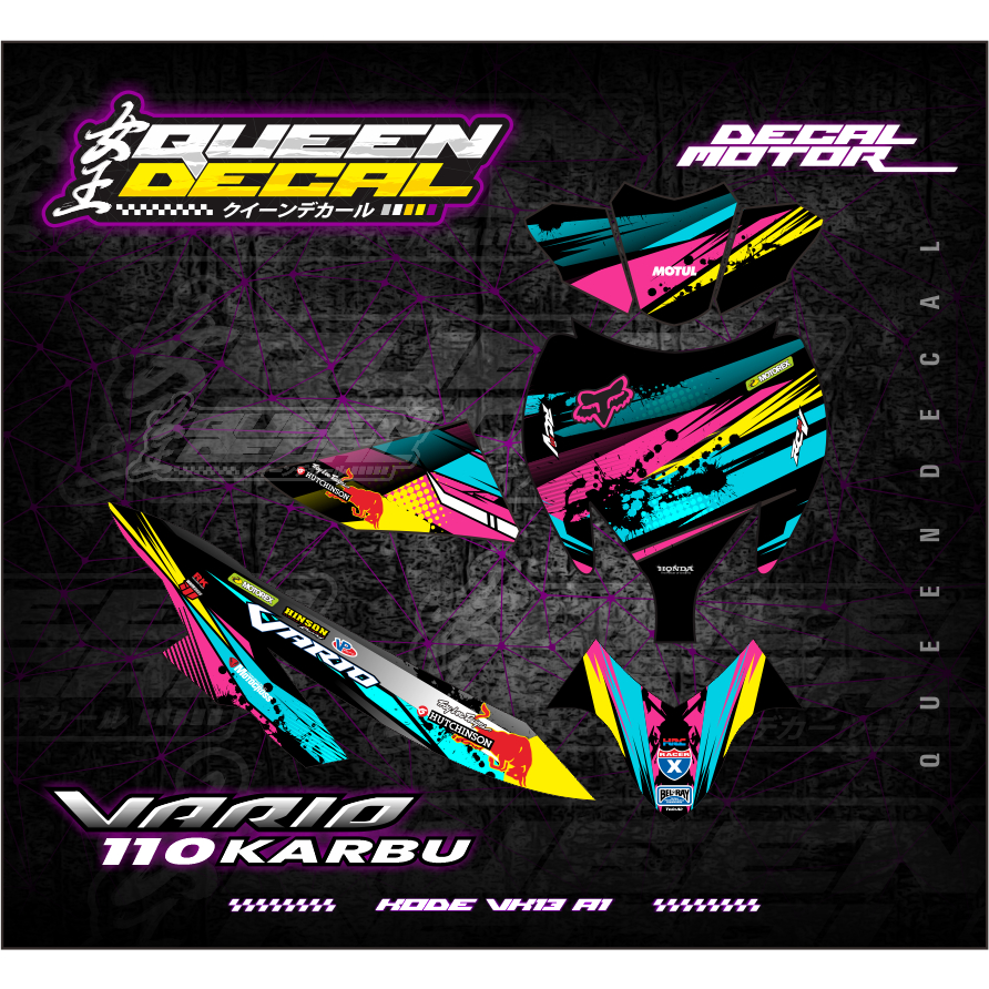 Stiker Fullbody Vario 110 CW Karbu Tahun 2006 2007 2008 2009 2010 2011 - DECAL VARIO KARBU - VK