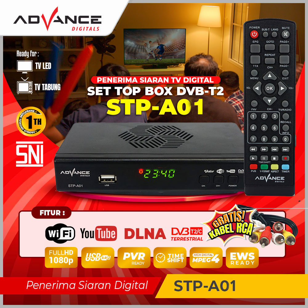 Advance Set Top Box TV STP A01 - STB TV Digital - STB Android - STB Android TV - STB Digital Full HD