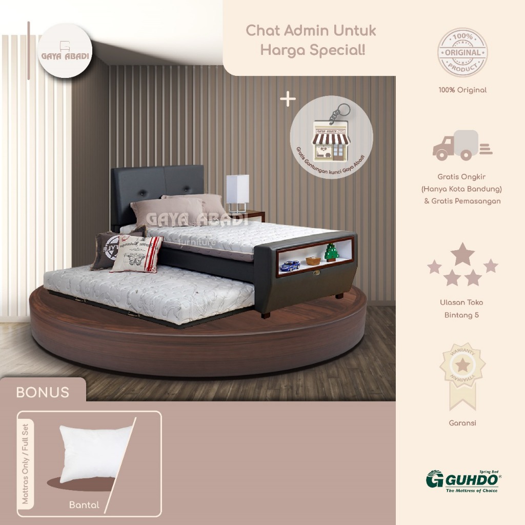 Springbed Guhdo 3 in 1 Clever kids / Kasur Sorong 3in1 Clever Kids - Guhdo Springbed