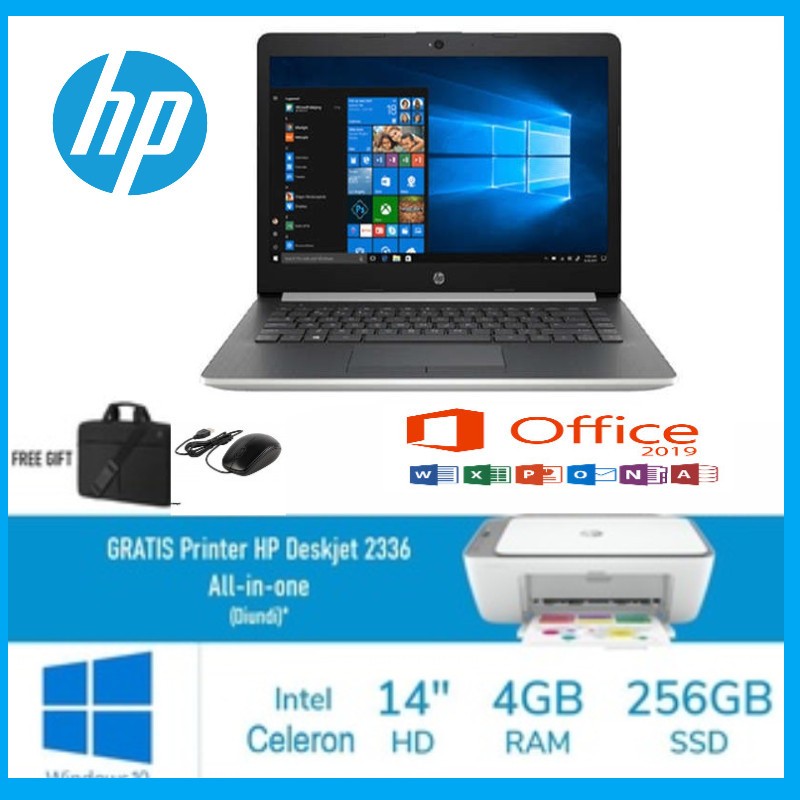 Laptop HP 14 Dual Core RAM 8GB/1 TB/SSD 256GB Windows 10