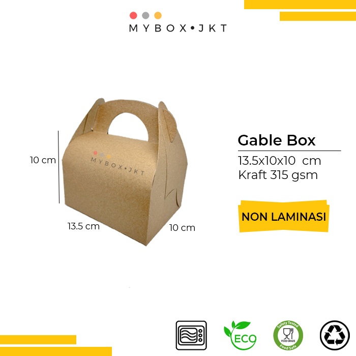 Gable Box Hampers LEBARAN Souvenir Gift Pack Snack 13.5x10x10 Non Laminasi