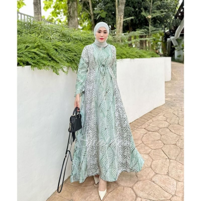 SAGE SILK SUTRA DRESS/GAMIS SILK SUTRA LEMBUT NYAMAN