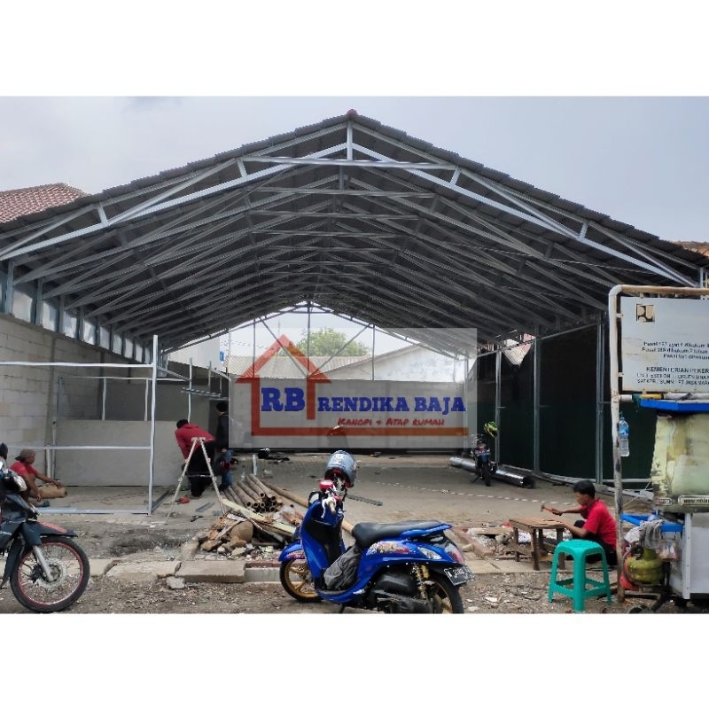 ATAP KANOPI BAJA RINGAN 0,75mm + SPANDEK POLOS (se-jabodetabek)