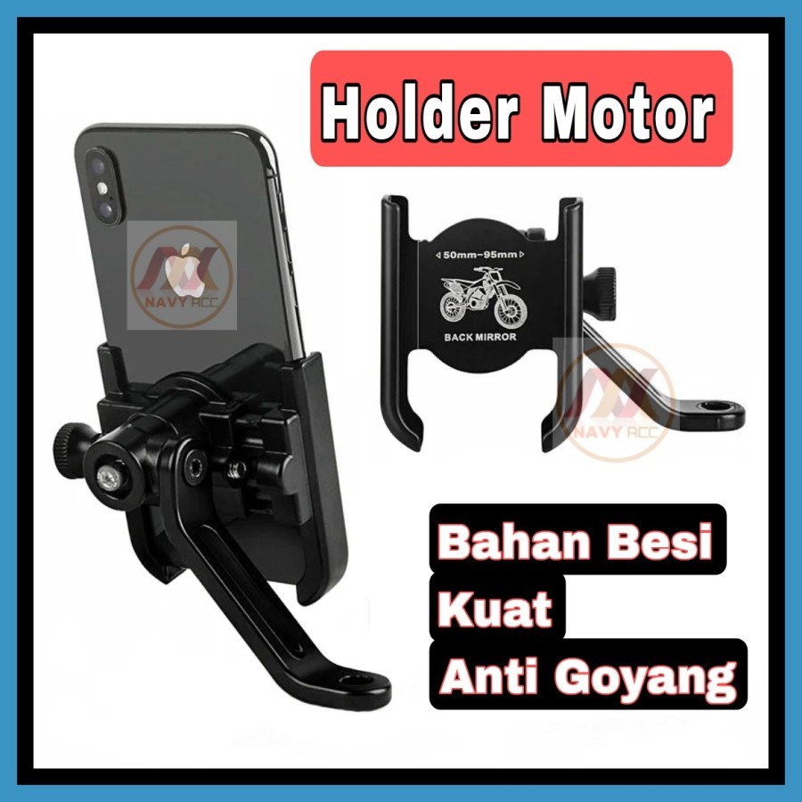 NS  - Holder Motor Kaca Spion Bahan Besi Metal Universal Holder Spion 03-H2